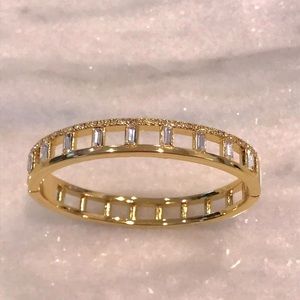 Nordstrom Gold bangle, rectangular crystals